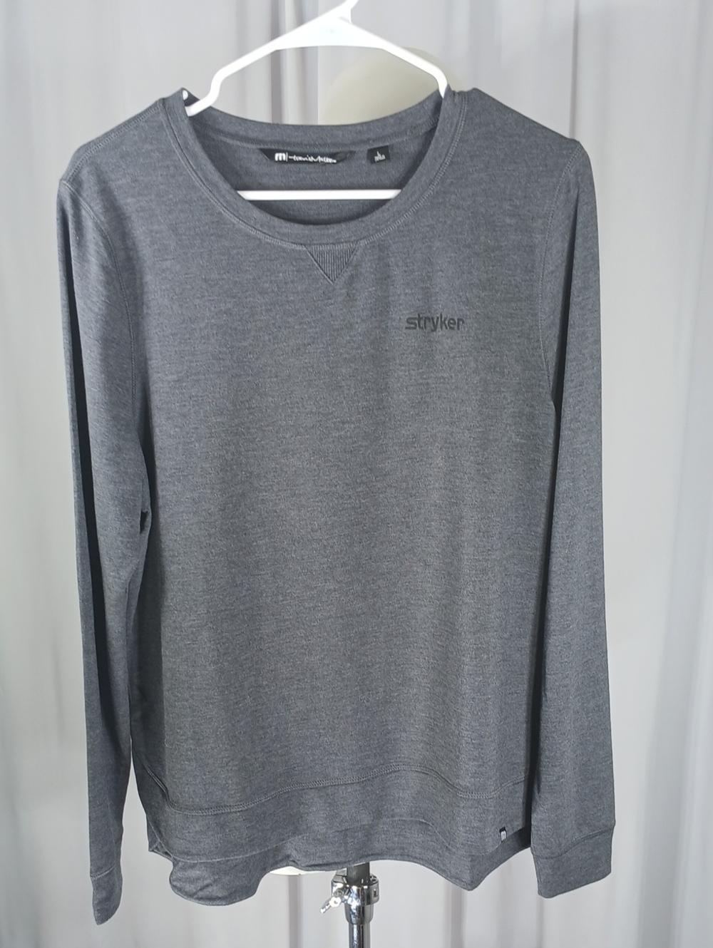 Travis Mathew Stryker Long Sleeve Crewneck - Charcoal Gray